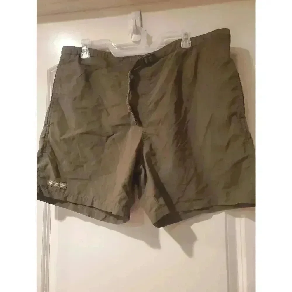 Columbia Men's Olive Green Nylon Swim Board Shorts EUC sz M